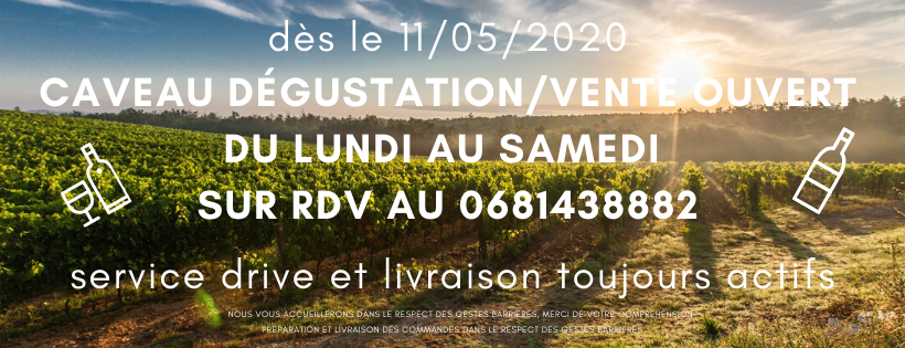Réouverture de notre Caveau de Dégustation ! Réouverture de notre Caveau de Dégustation !