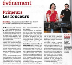 Article Beaujolais Nouveau Domaine JP Riviere