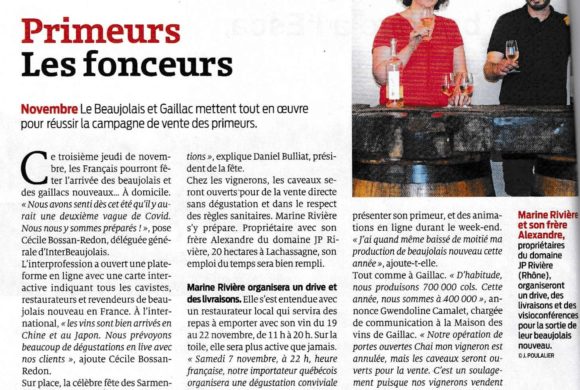 Mille mercis pour la réussite du Beaujolais Nouveau 2020 Mille mercis pour la réussite du Beaujolais Nouveau 2020