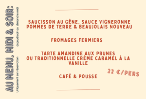 Menu Beaujolais Nouveau & Compagnie
